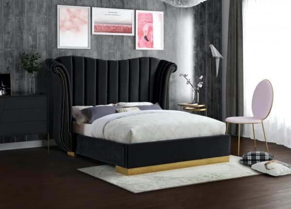 Flora Velvet Upholstered Bed