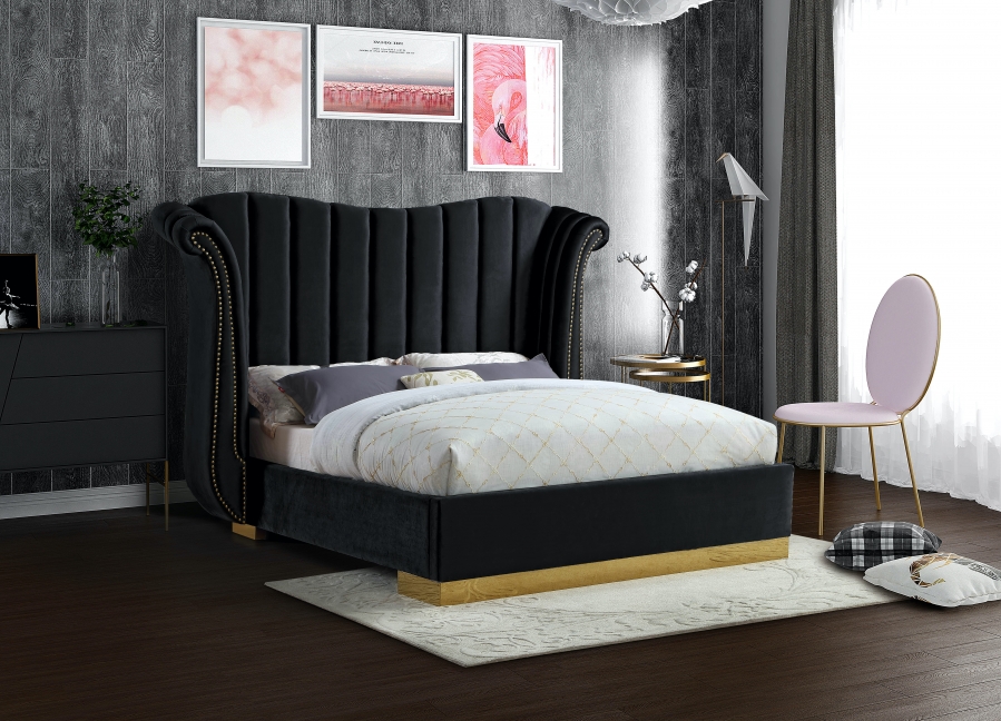 Flora Velvet Upholstered Bed