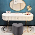 Heart Velvet Upholstered Stool