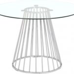 Gio 48" Glass Top And Steel Base Dining Table