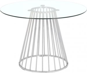 Gio 48" Glass Top And Steel Base Dining Table
