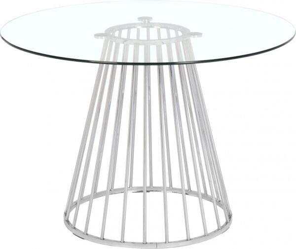 Gio 48" Glass Top And Steel Base Dining Table