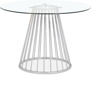 Gio 48" Glass Top And Steel Base Dining Table