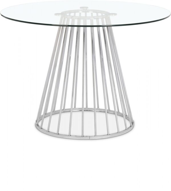 Gio 48" Glass Top And Steel Base Dining Table