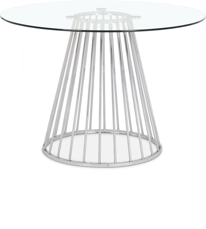 Gio 48" Glass Top And Steel Base Dining Table