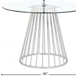 Gio 48" Glass Top And Steel Base Dining Table