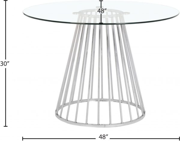 Gio 48" Glass Top And Steel Base Dining Table