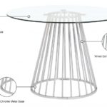 Gio 48" Glass Top And Steel Base Dining Table