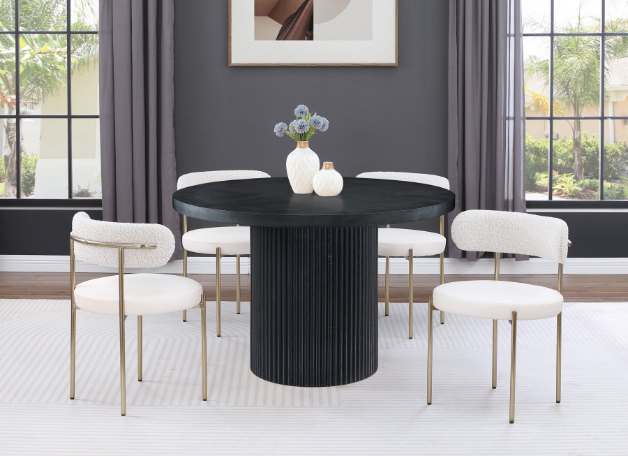 Belinda 48" Beech Wood And Oak Veneer Dining Table