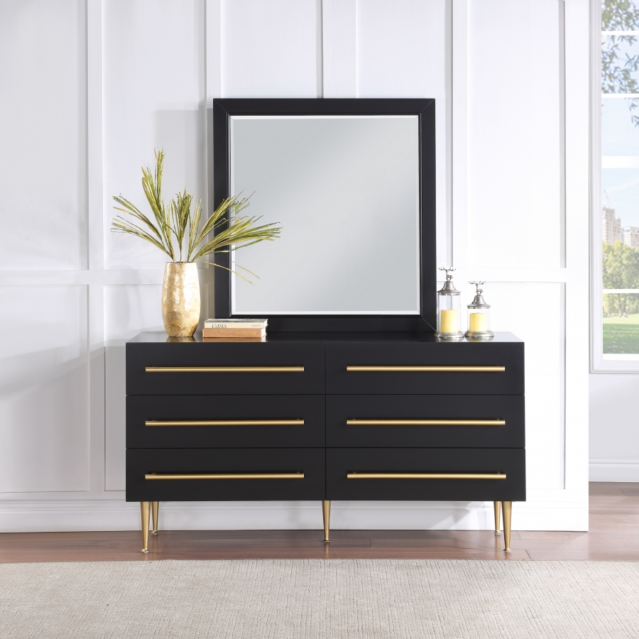 Marisol Wood Veneer And Iron Mirror