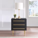 Marisol Wood Veneer And Iron Nightstand