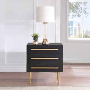 Marisol Wood Veneer And Iron Nightstand