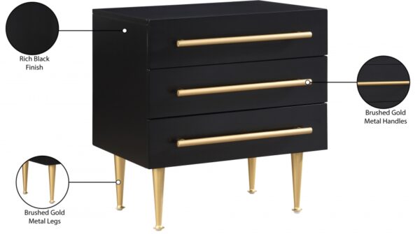 Marisol Wood Veneer And Iron Nightstand
