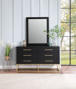 Maxine Wood Veneer And Iron Mirror