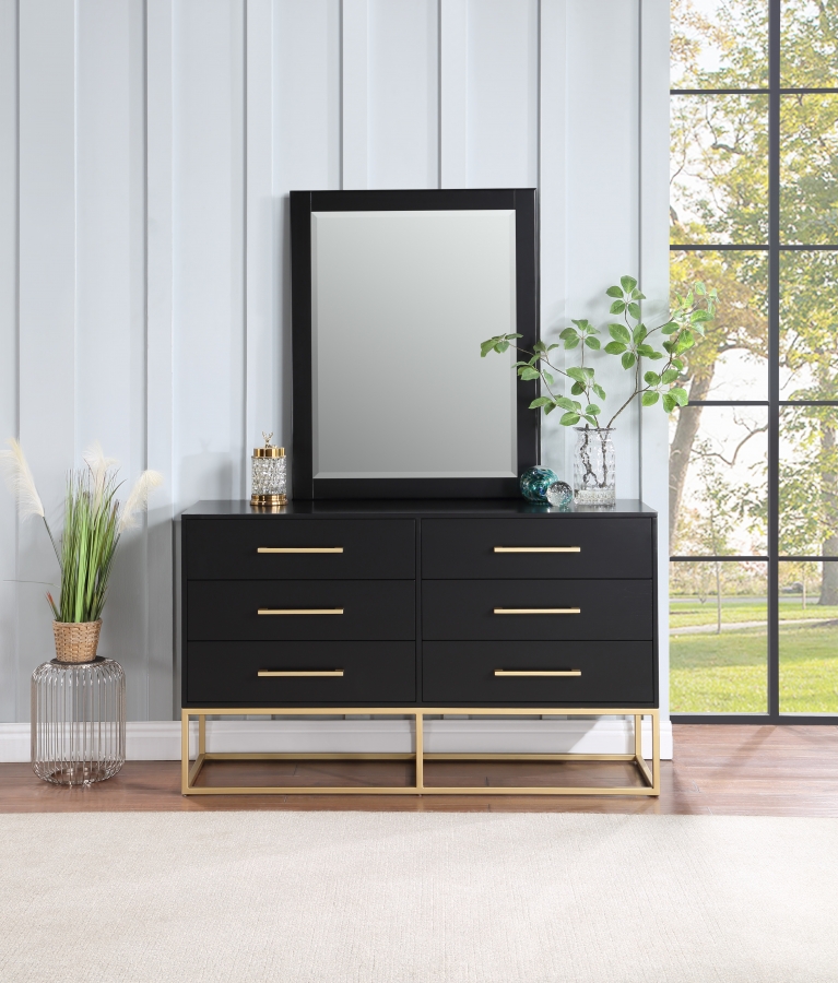 Maxine Wood Veneer And Iron Mirror