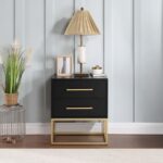 Maxine Wood Veneer And Iron Nightstand