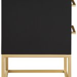 Maxine Wood Veneer And Iron Nightstand