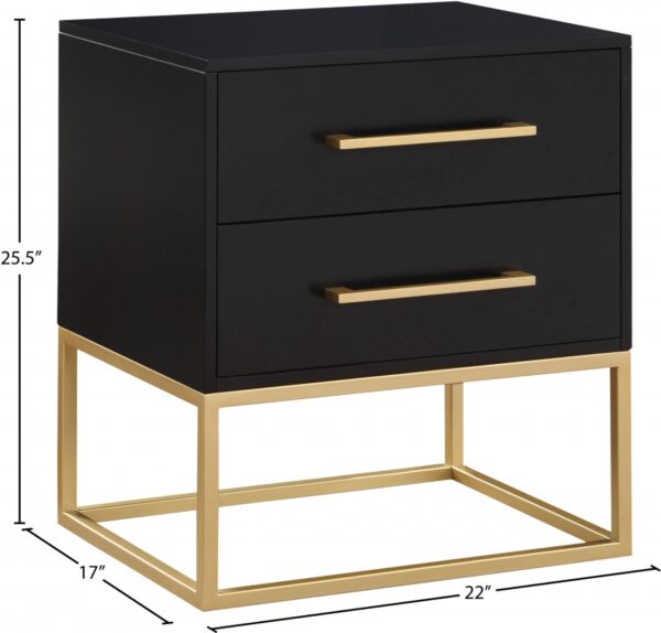 Maxine Wood Veneer And Iron Nightstand