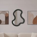 Oblique Acacia Wood Frame Mirror