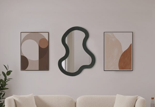 Oblique Acacia Wood Frame Mirror