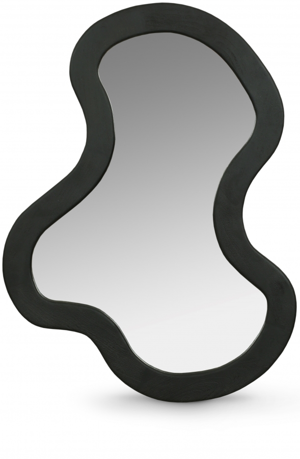 Oblique Acacia Wood Frame Mirror