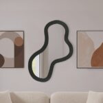 Oblique Acacia Wood Frame Mirror