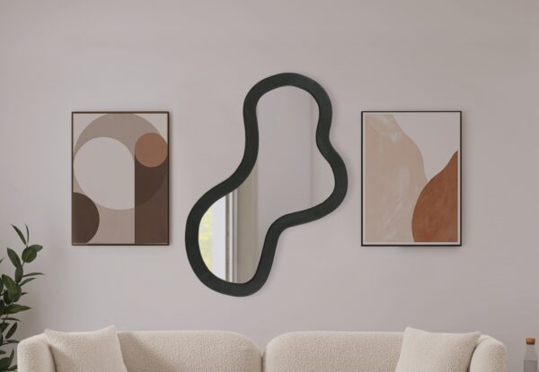 Oblique Acacia Wood Frame Mirror