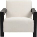 Ward Linen Textured Fabric Upholstered Accent Chair