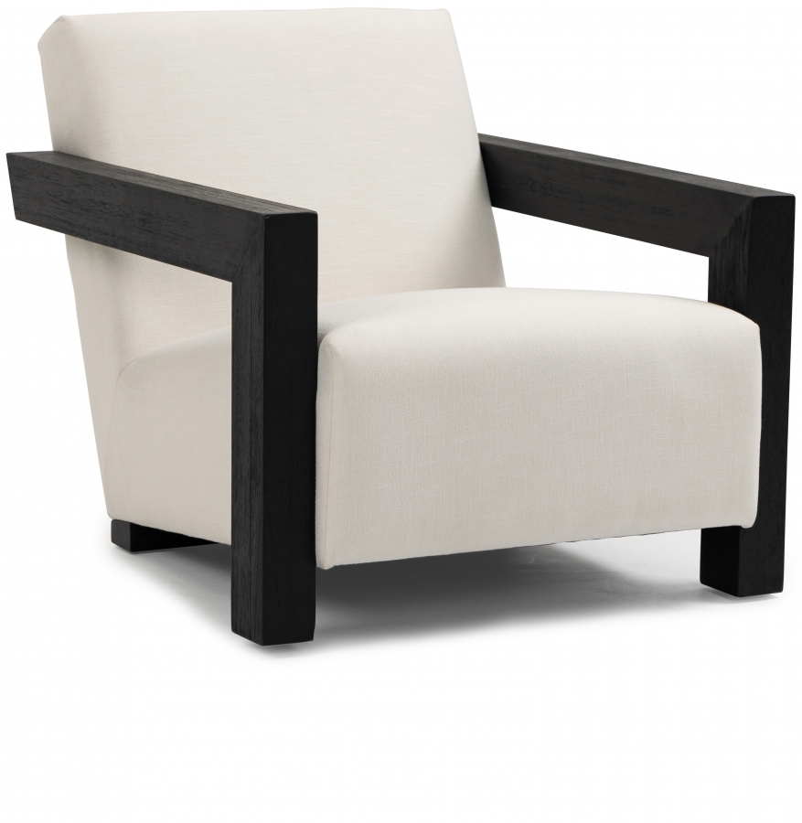 Ward Linen Textured Fabric Upholstered Accent Chair