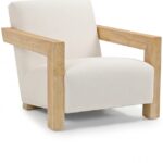 Ward Linen Textured Fabric Upholstered Accent Chair