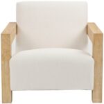 Ward Linen Textured Fabric Upholstered Accent Chair