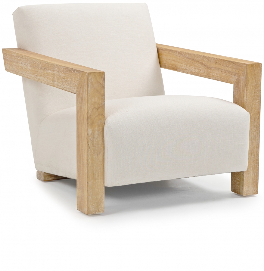 Ward Linen Textured Fabric Upholstered Accent Chair