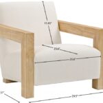 Ward Linen Textured Fabric Upholstered Accent Chair