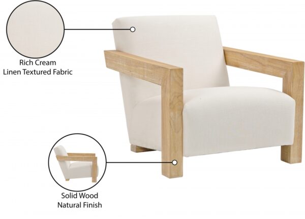 Ward Linen Textured Fabric Upholstered Accent Chair