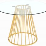 Gio 48" Glass Top And Metal Base Dining Table