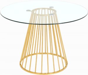 Gio 48" Glass Top And Metal Base Dining Table