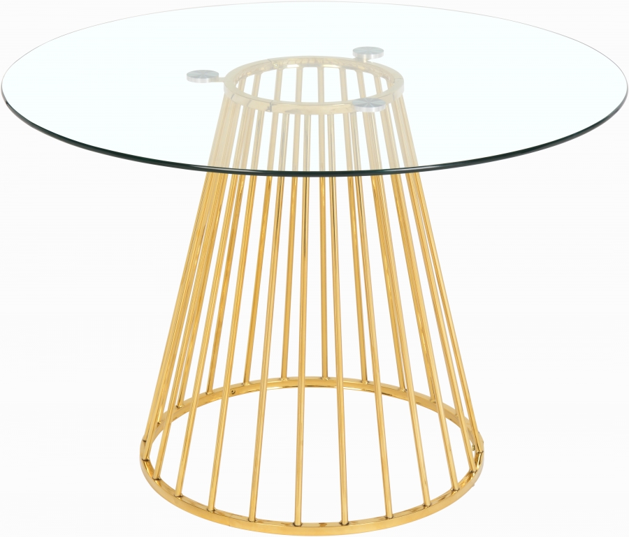 Gio 48" Glass Top And Metal Base Dining Table
