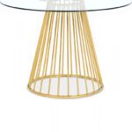 Gio 48" Glass Top And Metal Base Dining Table