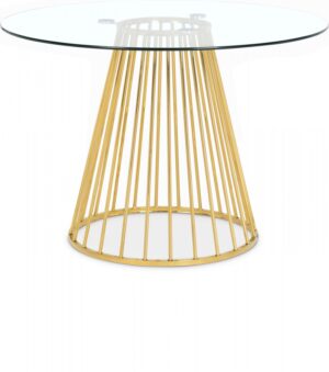 Gio 48" Glass Top And Metal Base Dining Table