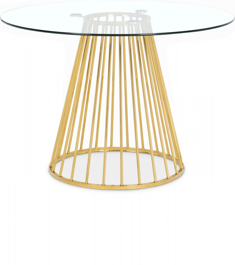 Gio 48" Glass Top And Metal Base Dining Table