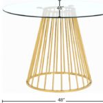 Gio 48" Glass Top And Metal Base Dining Table