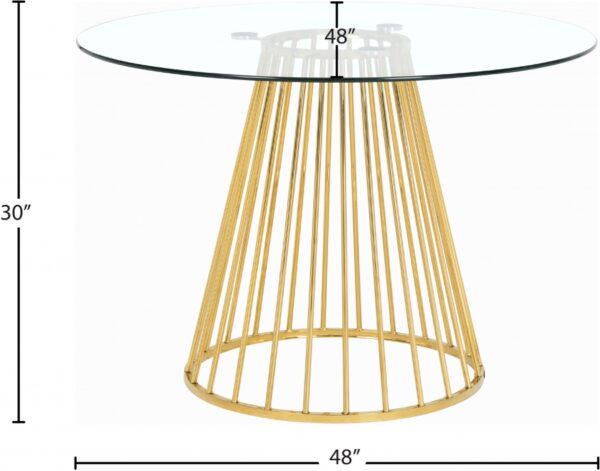 Gio 48" Glass Top And Metal Base Dining Table