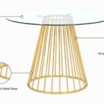 Gio 48" Glass Top And Metal Base Dining Table