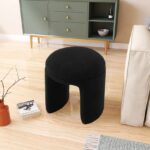 Bowen Faux Shearling Teddy Fabric Upholstered Stool