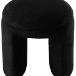 Bowen Faux Shearling Teddy Fabric Upholstered Stool