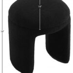 Bowen Faux Shearling Teddy Fabric Upholstered Stool