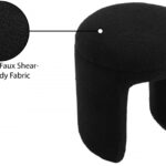 Bowen Faux Shearling Teddy Fabric Upholstered Stool