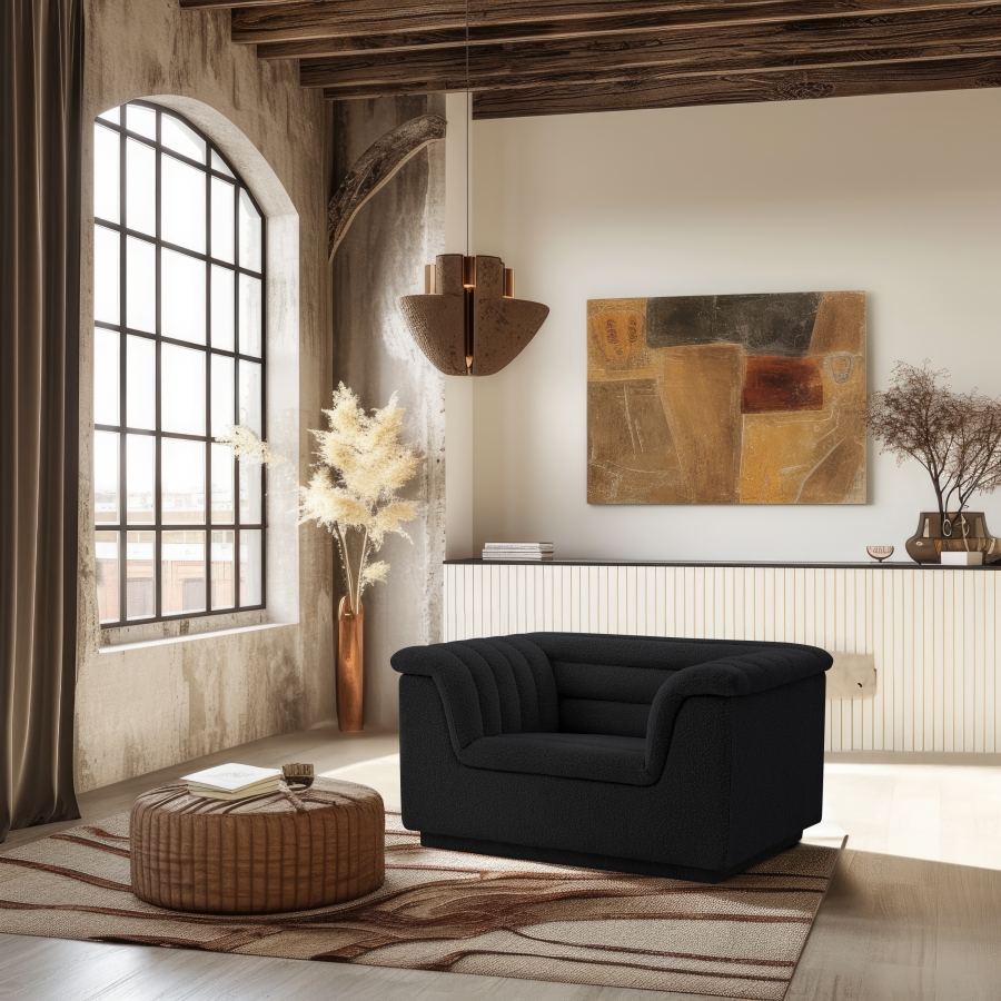 Cascade Boucle Fabric Upholstered Chair
