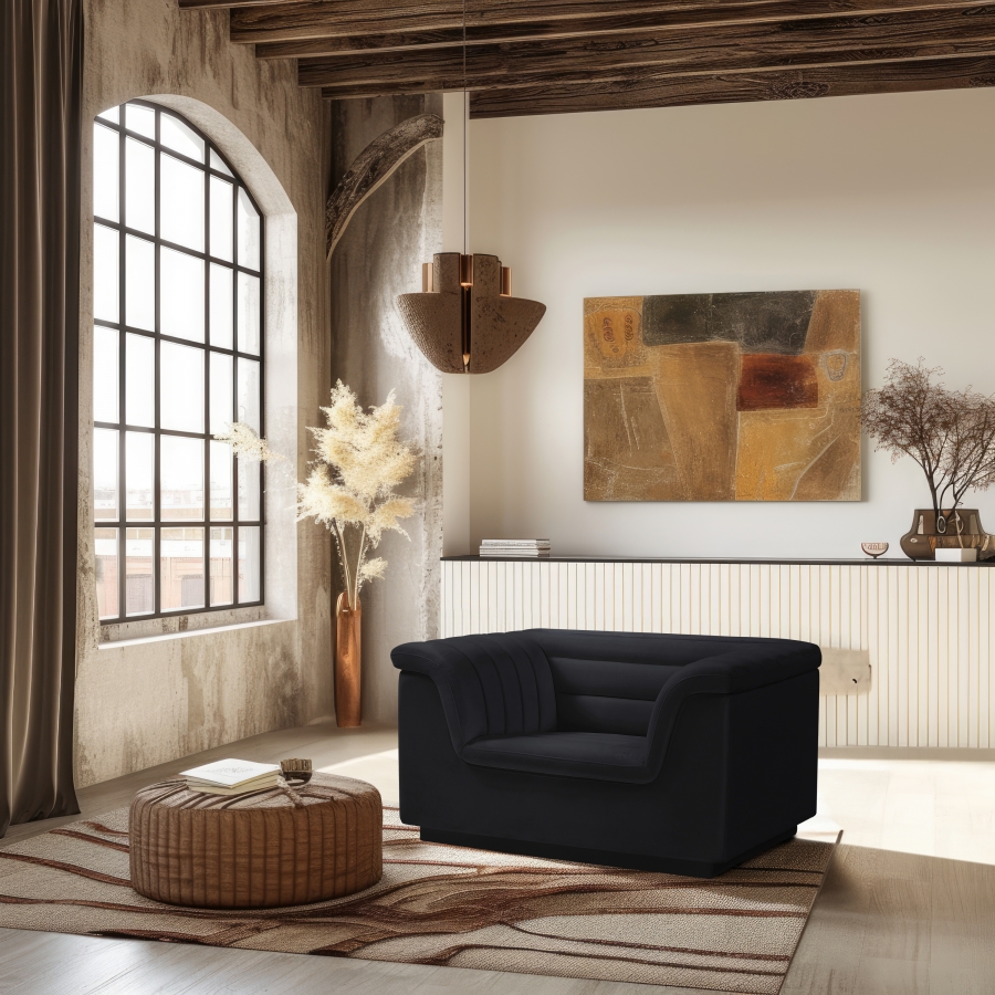 Cascade Velvet Upholstered Fabric Upholstered Chair