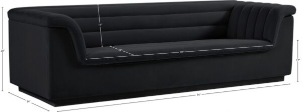 Cascade 94" Velvet Upholstered Fabric Upholstered Sofa
